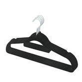 Kuber IndustriesVelvet Cloth Hanger Set of 30 With Chromed Plated Steel Hook (Black)